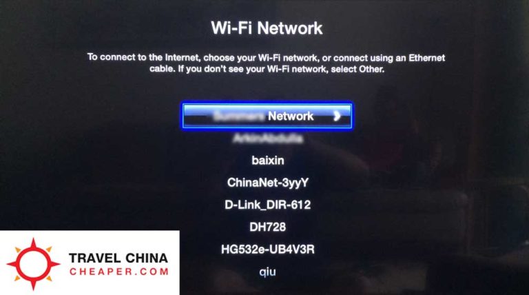 Choose your wifi connection on Apple TV while setting up for VPN