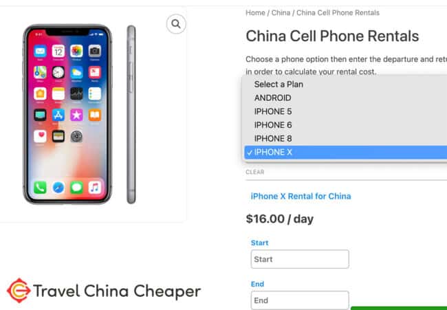 Renting a phone in China
