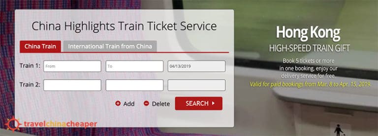 China Highlights China train tickets online search service