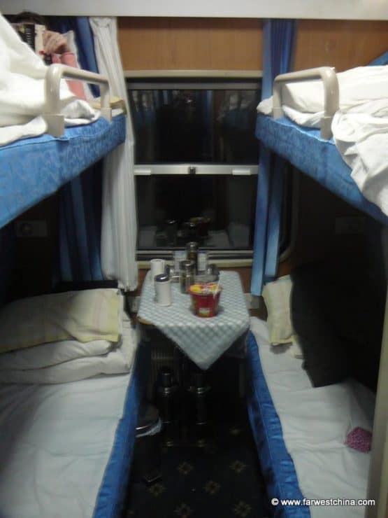Soft sleeper beds in a China train