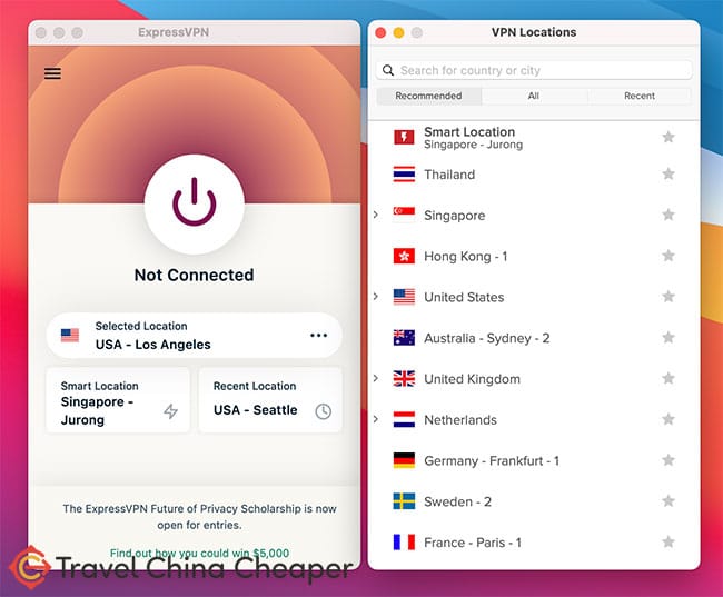 ExpressVPN desktop software