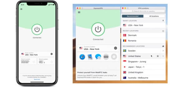 ExpressVPN phone and desktop apps