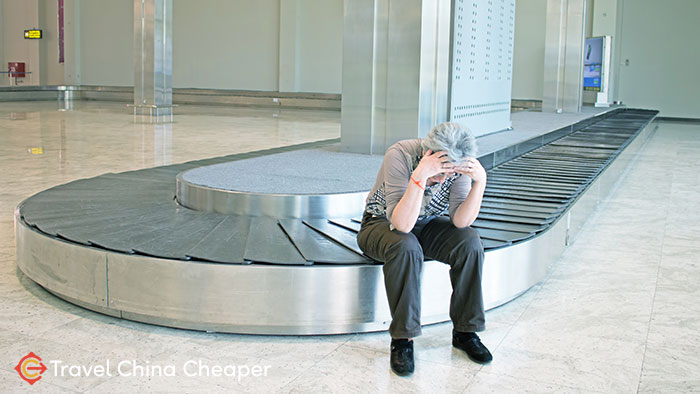 Traveler who lost luggage at the airport