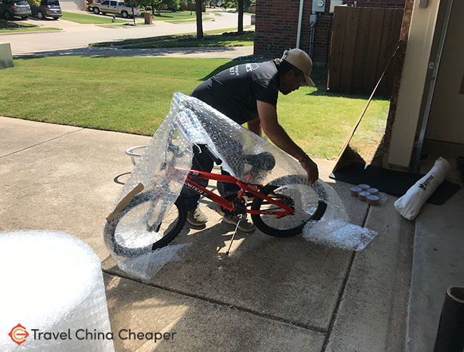 Our international moving company helped us pack certain items like bicycles
