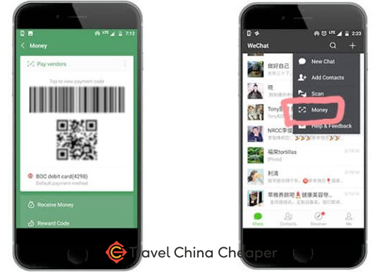Paying using WeChat Wallet and the QR code